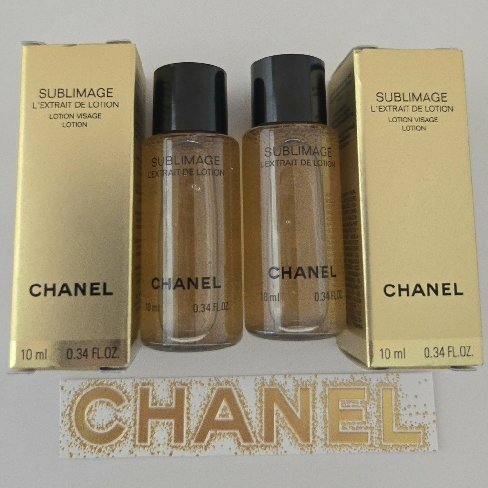 2xCHANEL SUBLIMAGE L'EXTRAIT DE LOTION each 10ml/0.34oz Lotion Visage New